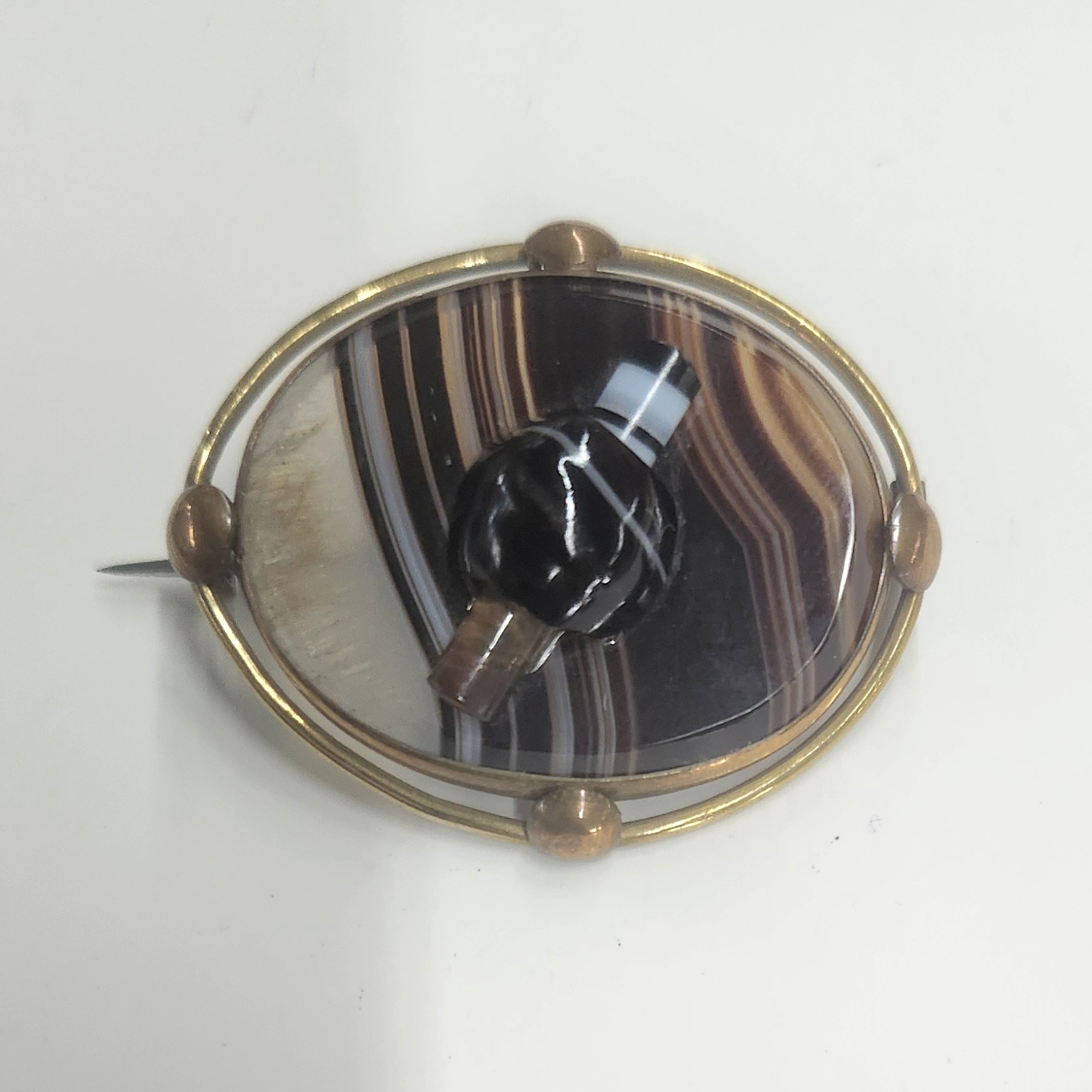 Antique Victorian Scottish Agate Brooch
